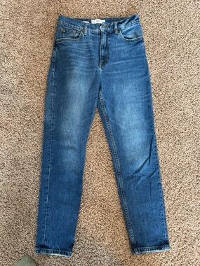 MNG Denim 'MOM' High-Rise Jeans in Classic Blue Size 4